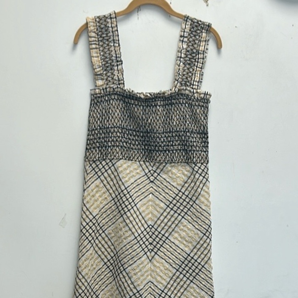 GANNI seersucker shirred sleeveless maxi dress - Picture 6 of 6